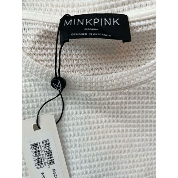 NWT Minkpink Jaleh Puff Sleeve Waffle Top - Picture 5 of 5